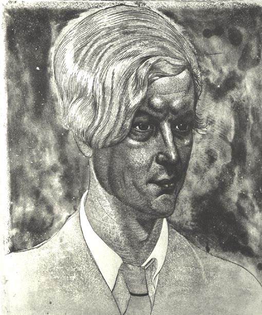 E.W.Petroff-Grinbergsi portr.1928.Akvat.jpg: Ed. Wiiralt. Kunstnik Leonid Petroff-Grinbergsi portree.1928.Akvatinta.RKM
