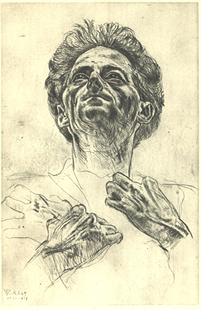 Ed.W.Mehe portree (kunstnik Martin Baer).1937.Kuivnõel.jpg: Ed.Wiiralt. Mehe portree (kunstnik Martin Baer).1937.Kuivnõel.41,4x27,4.RKM