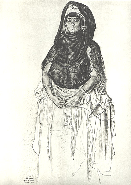 Ed.W. Araabia naine.1938.Itaalia pliiats.jpg: Ed.Wiiralt. Araabia naine.1938.Itaalia pliiats.61,5x41.RKM
