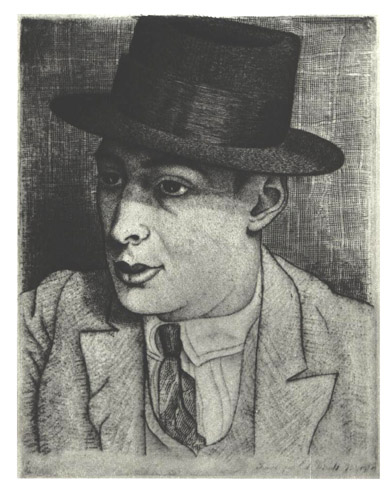 Ed.W.R.Arakie portr.1928.Ofort,kuivnõel,rulett.jpg: Ed.Wiiralt. Ameeriklase R.Arakie portree.1928.Ofort,kuivnõel,rulett.16,3x12,5 