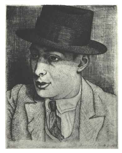 Ed.W.R.Arakie portr.1928.Ofort,kuivnõel,rulett.jpg: Ed.Wiiralt. Ameeriklase R.Arakie portree.1928.Ofort,kuivnõel,rulett.16,3x12,5
