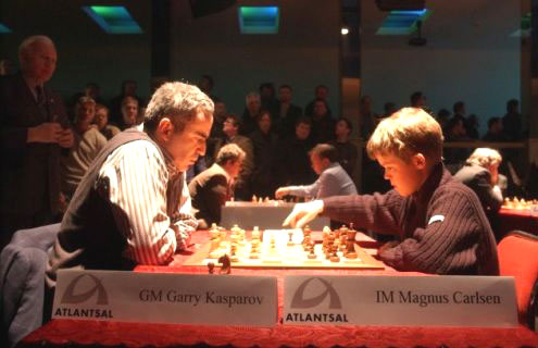 MagnusCarlsen.jpg: Magnus Carlsen koos oma treeneriga
