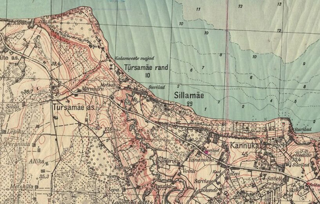 Sillamäe ümbruse kaart .jpg: Sillamäe ümbruse kaart 30ndate algul